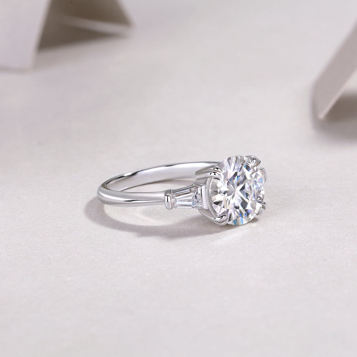 Shining Step By Step - S925 Sterling Silver And Platinum Diamond Ring.