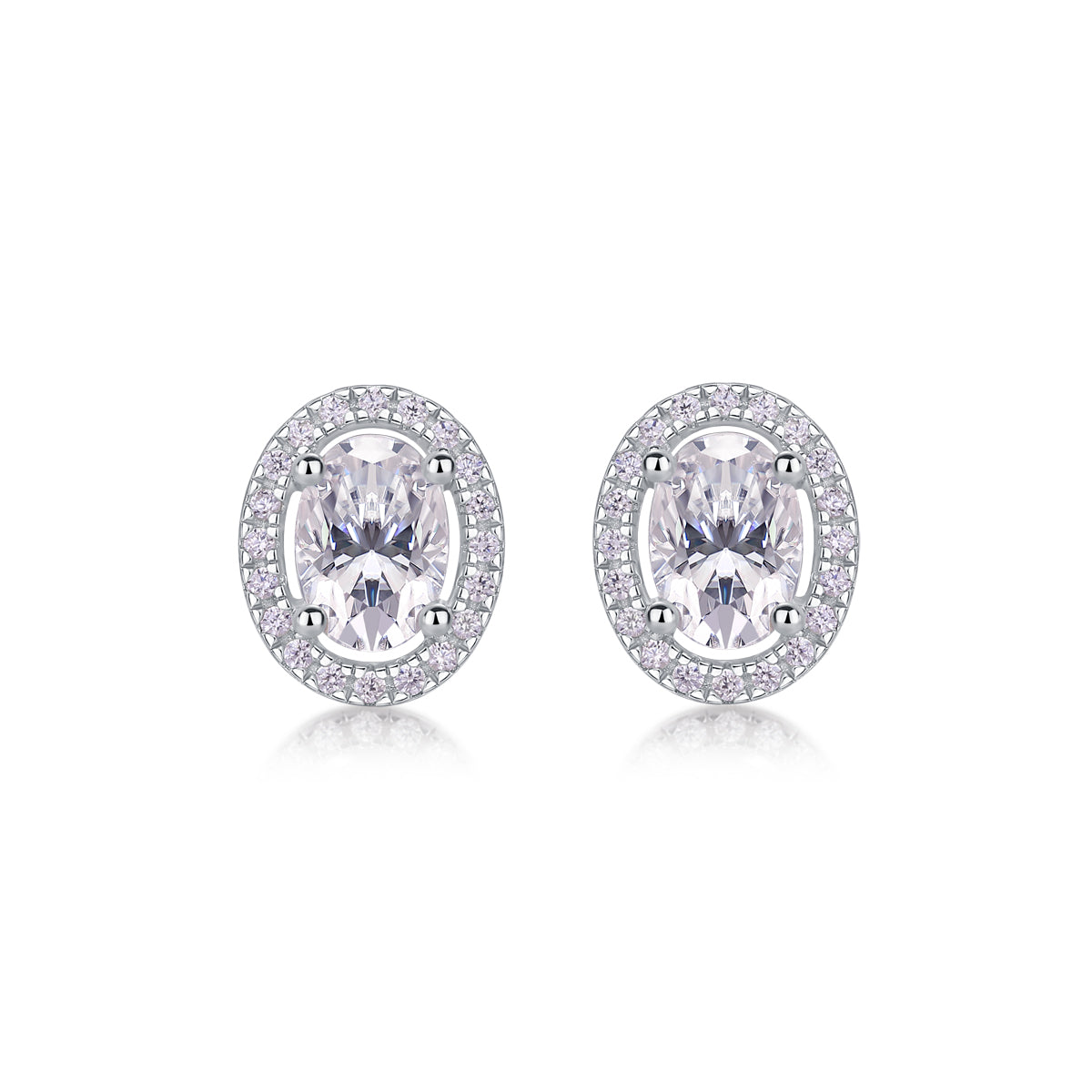 Phantom Night - S925 Sterling Silver And Platinum-plated Stud Earrings