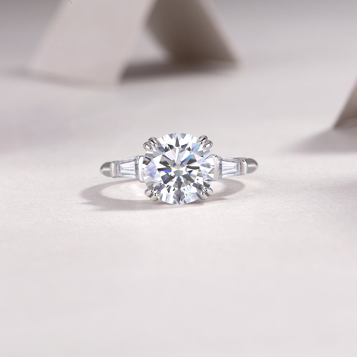 Shining Step By Step - S925 Sterling Silver And Platinum Diamond Ring.