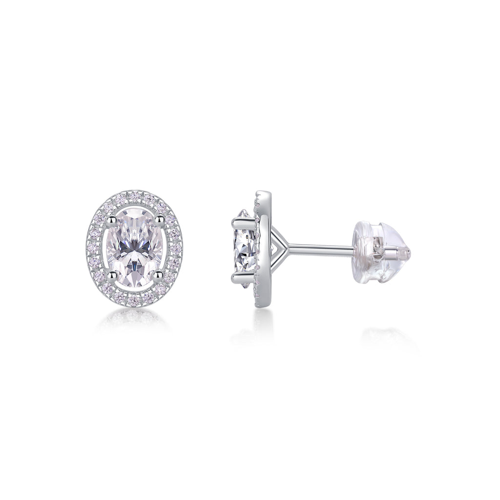 Phantom Night - S925 Sterling Silver And Platinum-plated Stud Earrings