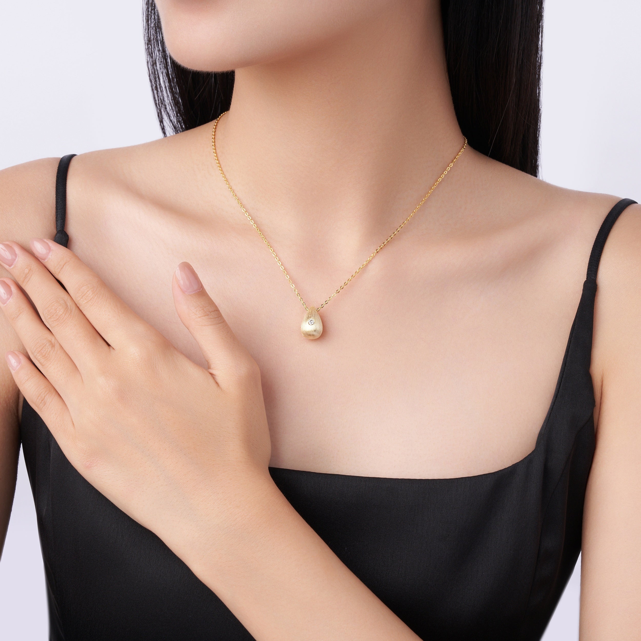 Dreamy Water Drop - A Trendy Diamond Jewelry Necklace Pendant Set