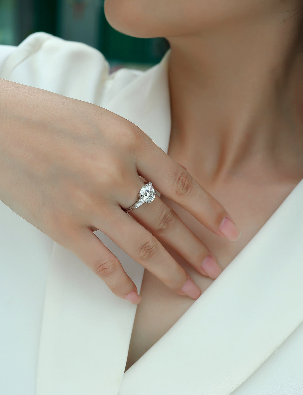 Shining Step By Step - S925 Sterling Silver And Platinum Diamond Ring.