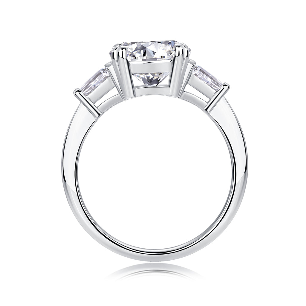 Shining Step By Step - S925 Sterling Silver And Platinum Diamond Ring.