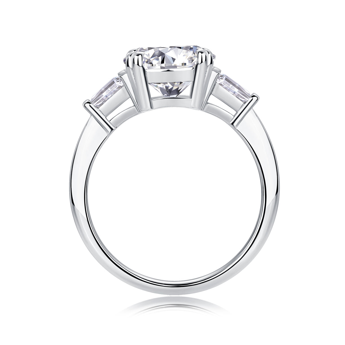Shining Step By Step - S925 Sterling Silver And Platinum Diamond Ring.