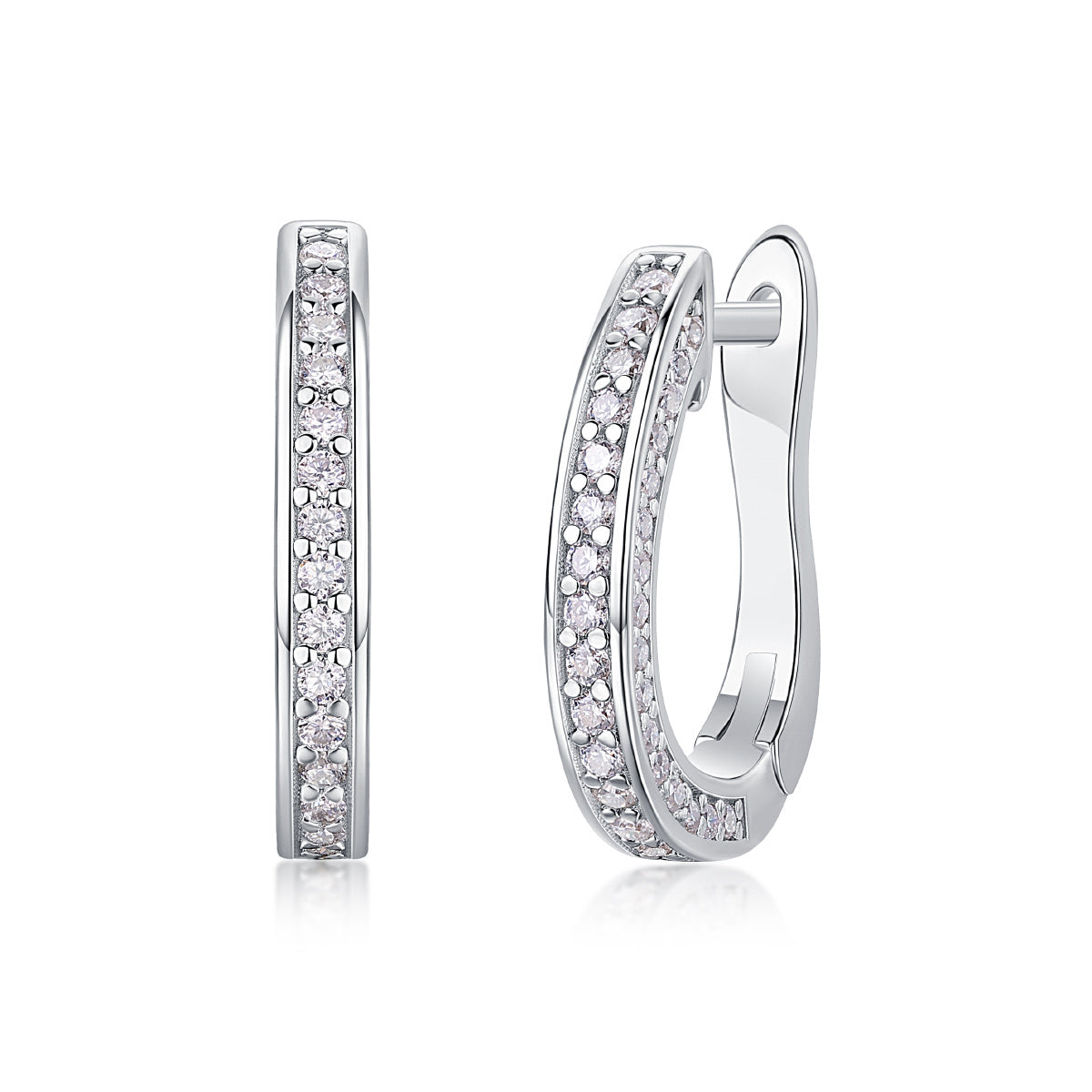 Highlight - S925 Moissanite Sterling Silver Earrings With Platinum