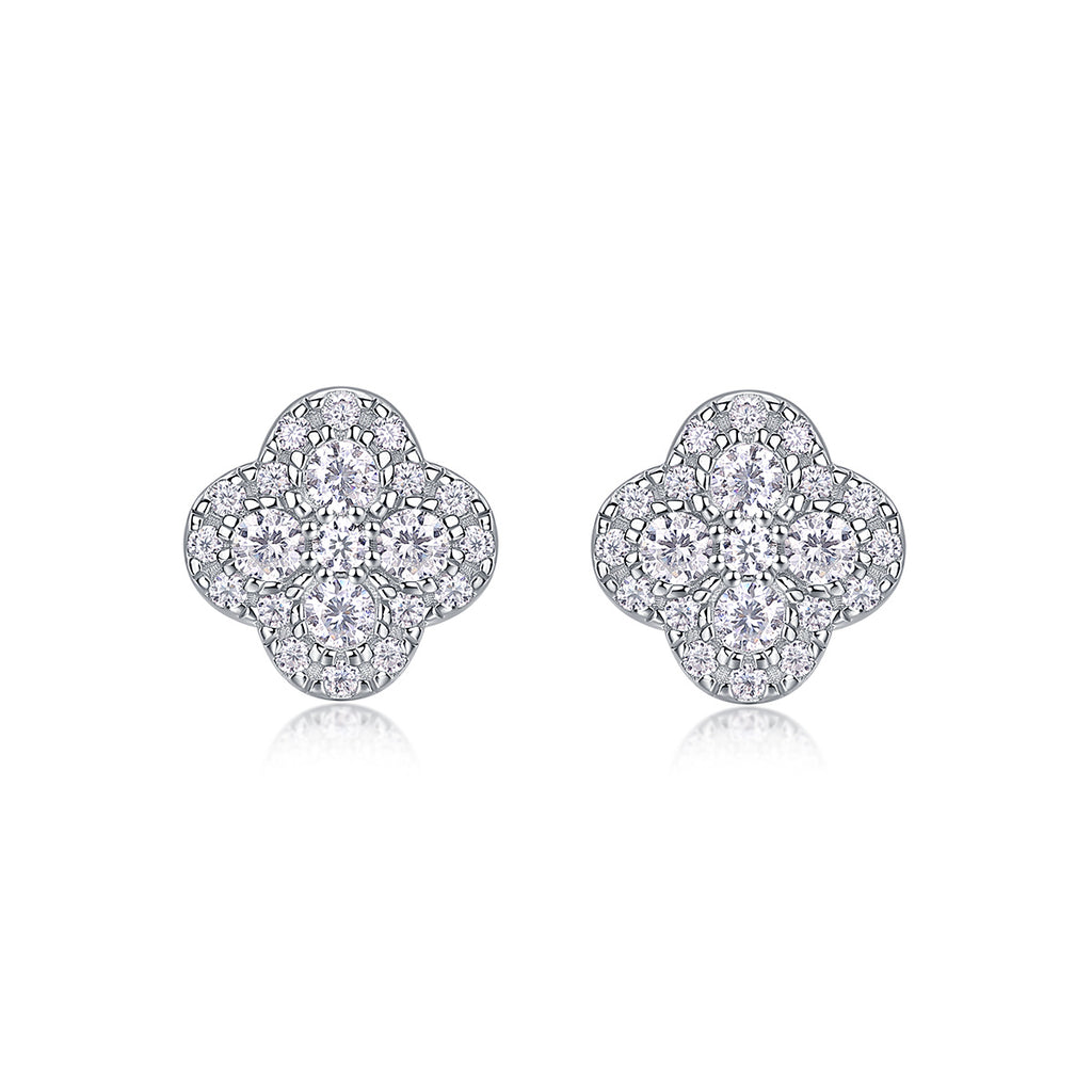 Earrings Set With Moissanite S925 Sterling Silver And Platinum-plated Stud Earrings