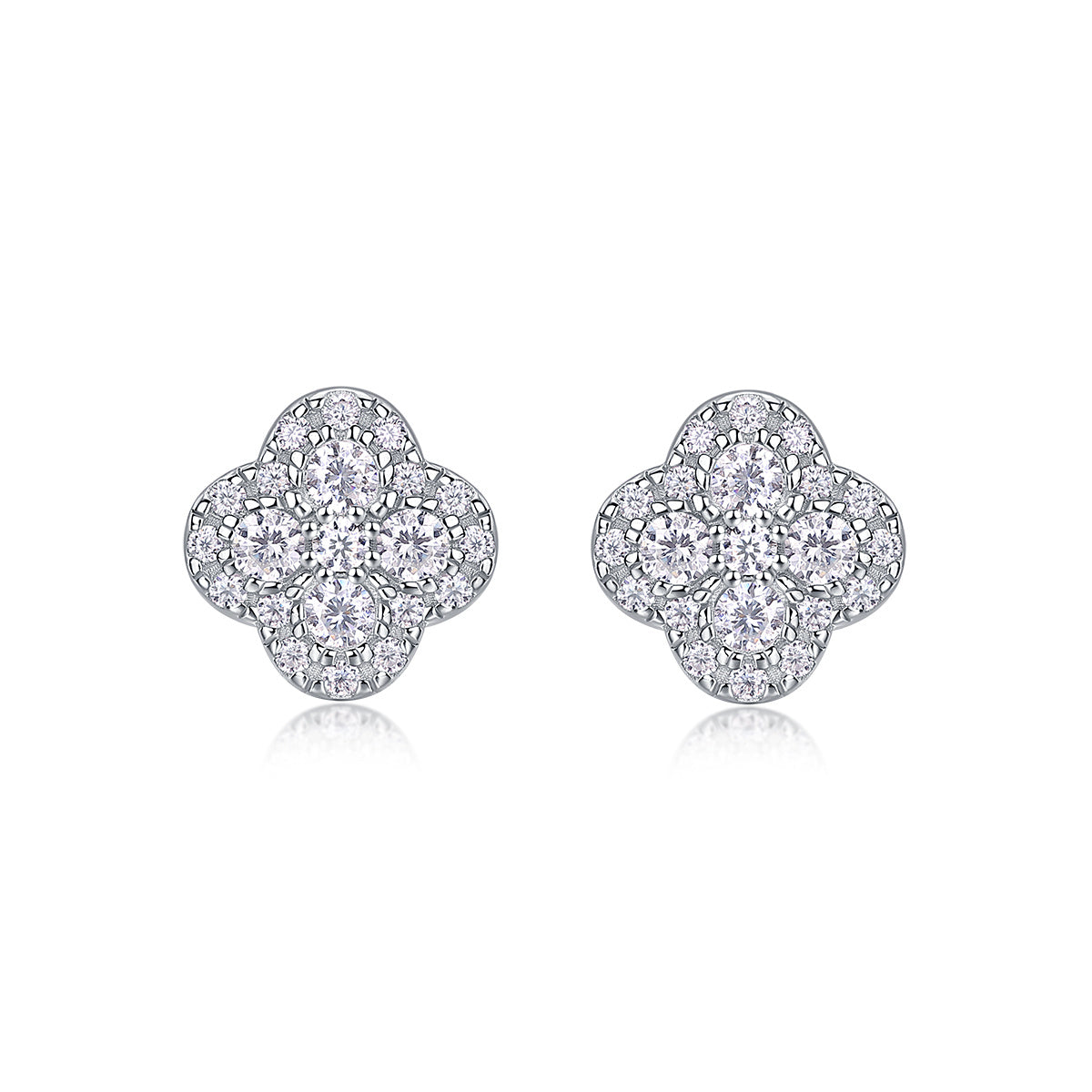 Earrings Set With Moissanite S925 Sterling Silver And Platinum-plated Stud Earrings