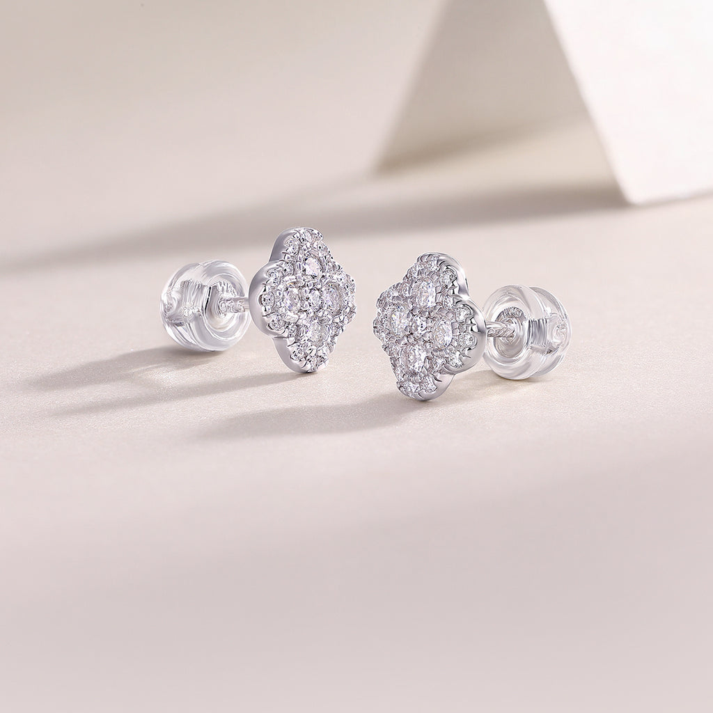 Earrings Set With Moissanite S925 Sterling Silver And Platinum-plated Stud Earrings