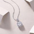 Small Square Diamond - A Fashionable And Luxurious Diamond Jewelry Piece Set With 2-carat Moissanite S925 Sterling Silver And Platinum-plated Pendant