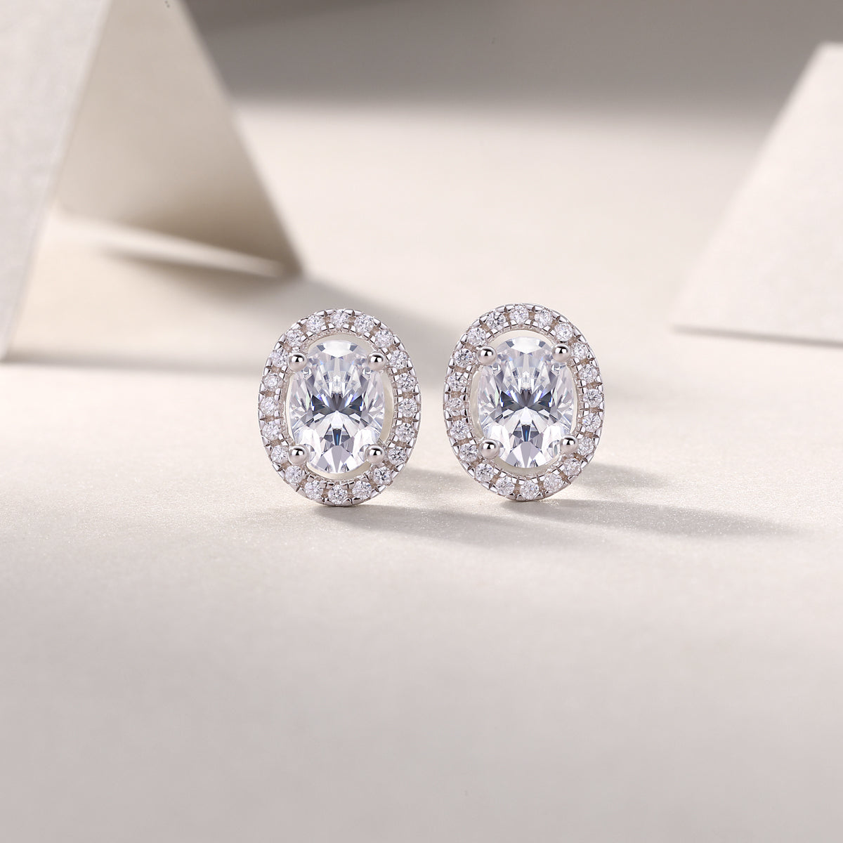 Phantom Night - S925 Sterling Silver And Platinum-plated Stud Earrings