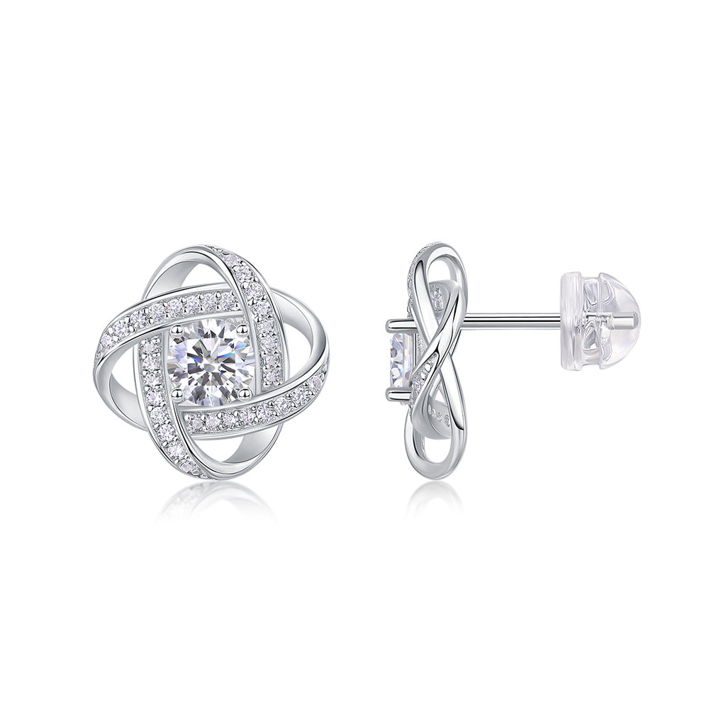 Hope Beam -Platinum-plated Stud Earrings