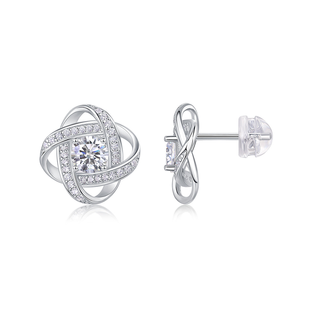 Hope Beam -Platinum-plated Stud Earrings
