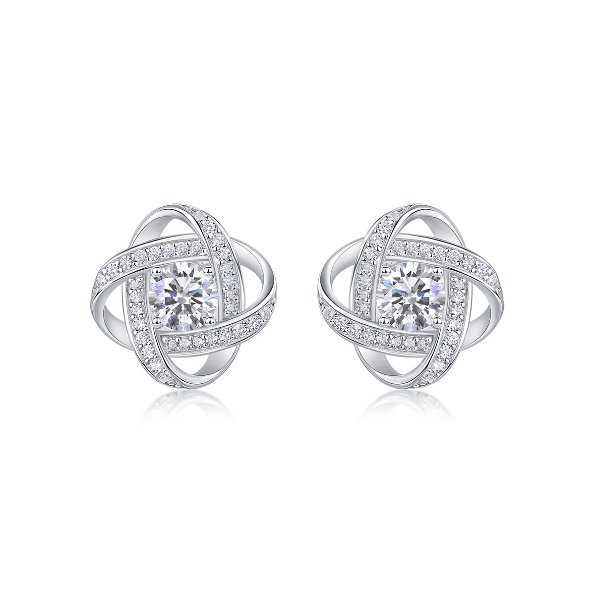 Hope Beam -Platinum-plated Stud Earrings