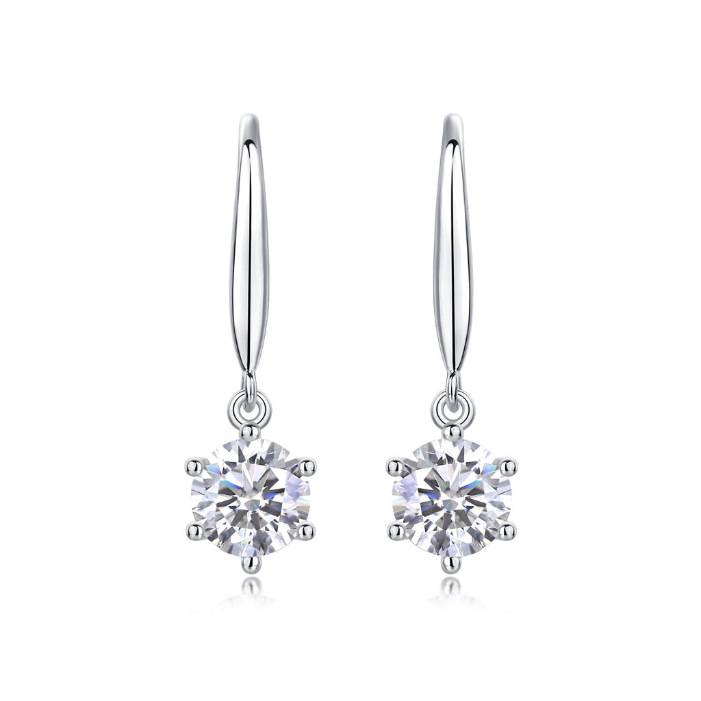 Jumping Wind Inlaid Moissanite Silver Earrings