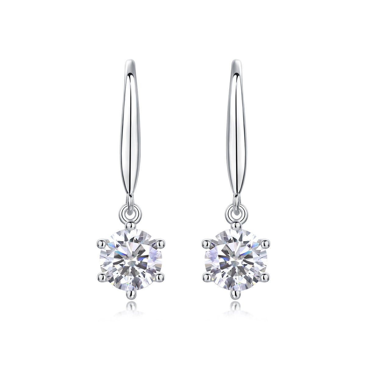 Jumping Wind Inlaid Moissanite Silver Earrings