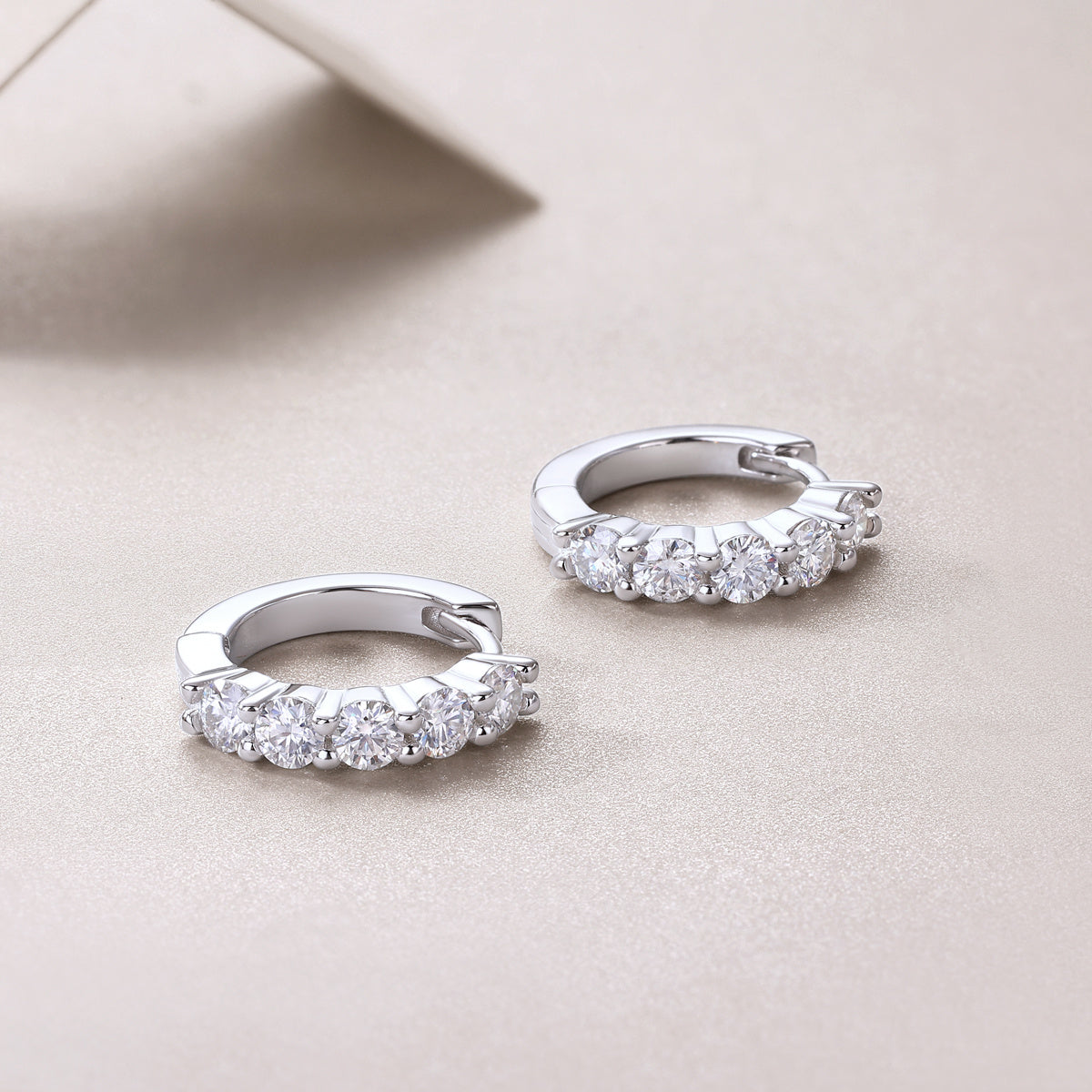 Dawn Diamond Set With Moissanite Silver Earrings