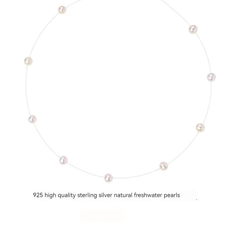 925 Sterling Silver Natural Freshwater Pearl Necklace