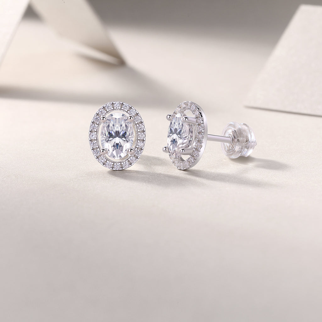 Phantom Night - S925 Sterling Silver And Platinum-plated Stud Earrings
