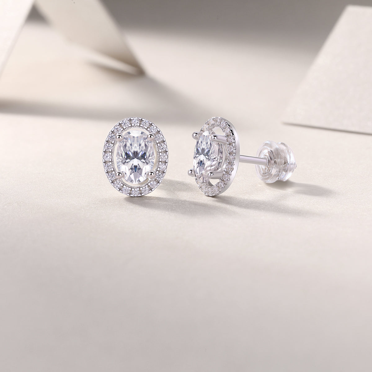 Phantom Night - S925 Sterling Silver And Platinum-plated Stud Earrings