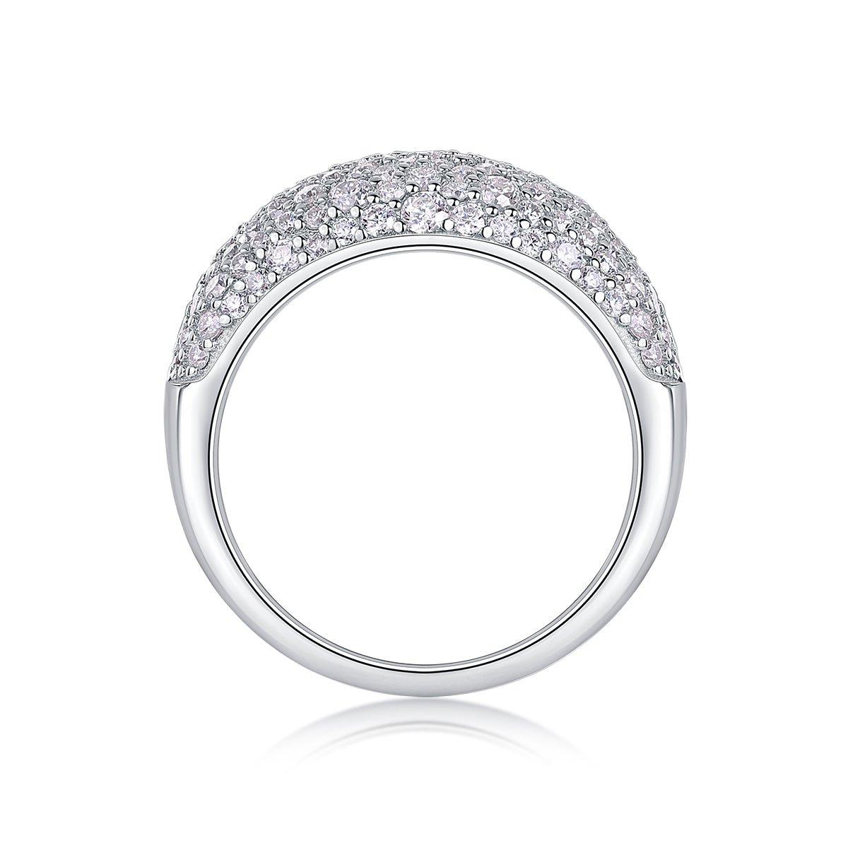 Moonlit Night Stars - A Fashionable S925 Sterling Silver And Platinum Diamond Ring