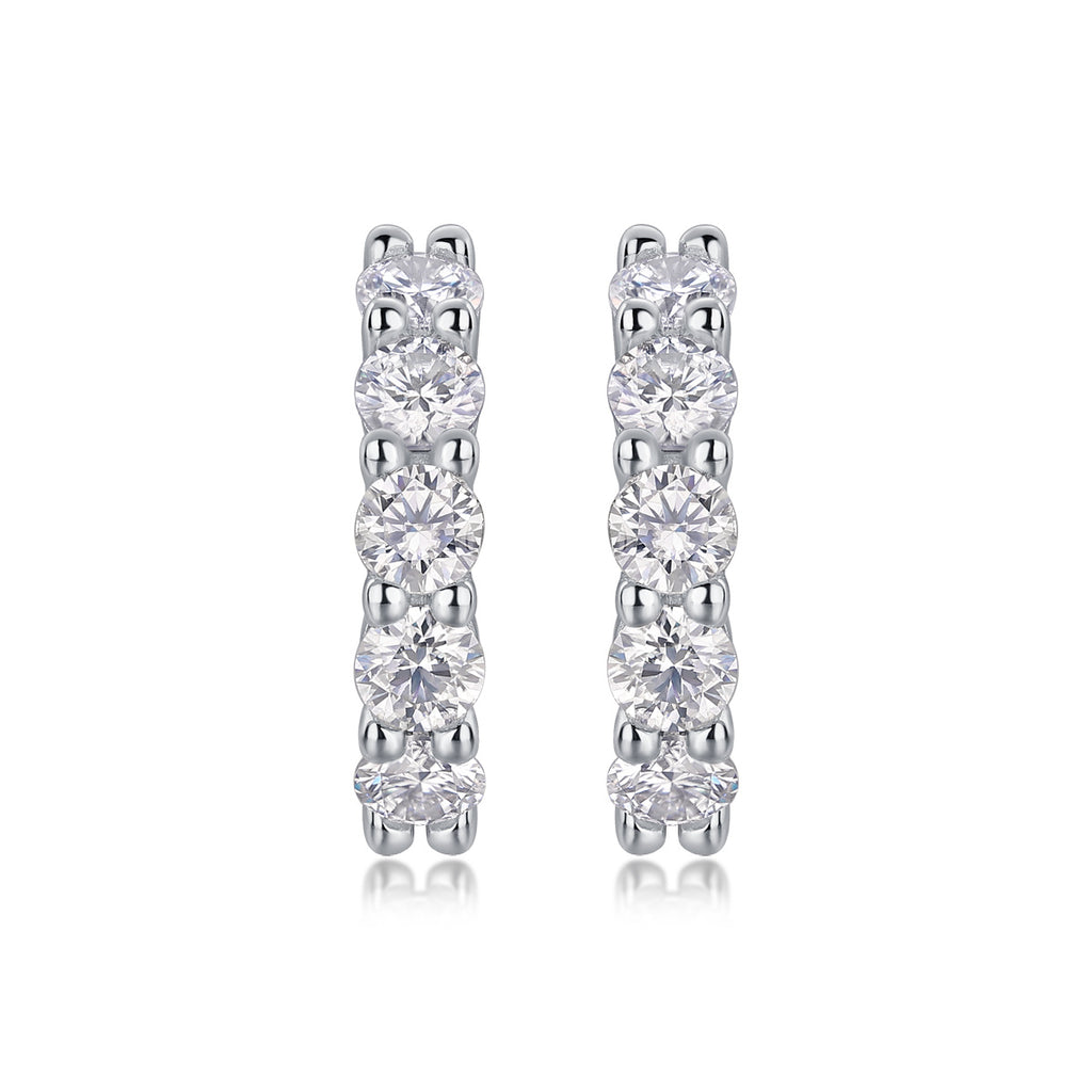 Dawn Diamond Set With Moissanite Silver Earrings