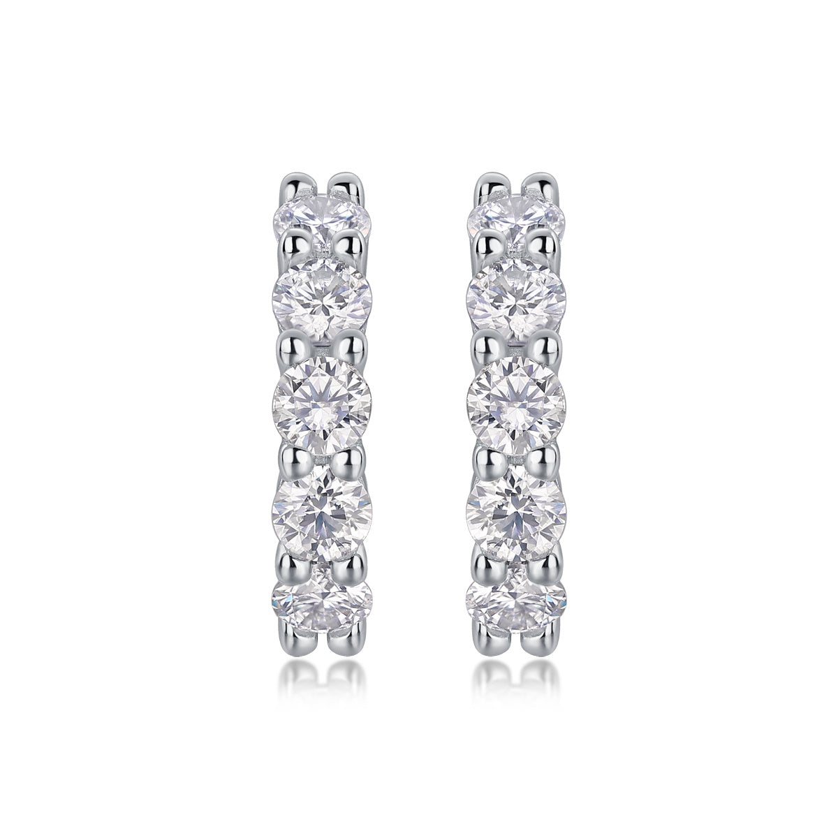 Dawn Diamond Set With Moissanite Silver Earrings