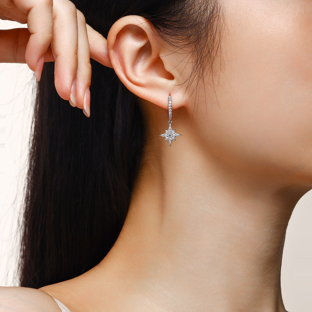 Star And Moon Interdependent - Fashionable Earrings