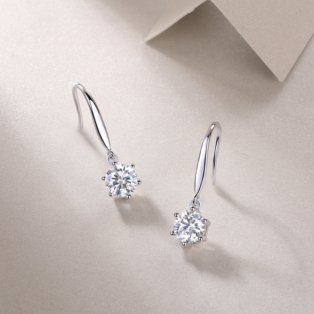 Jumping Wind Inlaid Moissanite Silver Earrings