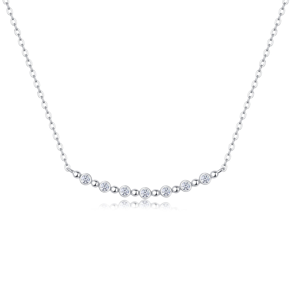 White Moon And Stars - S925 Sterling Silver And Platinum Plating