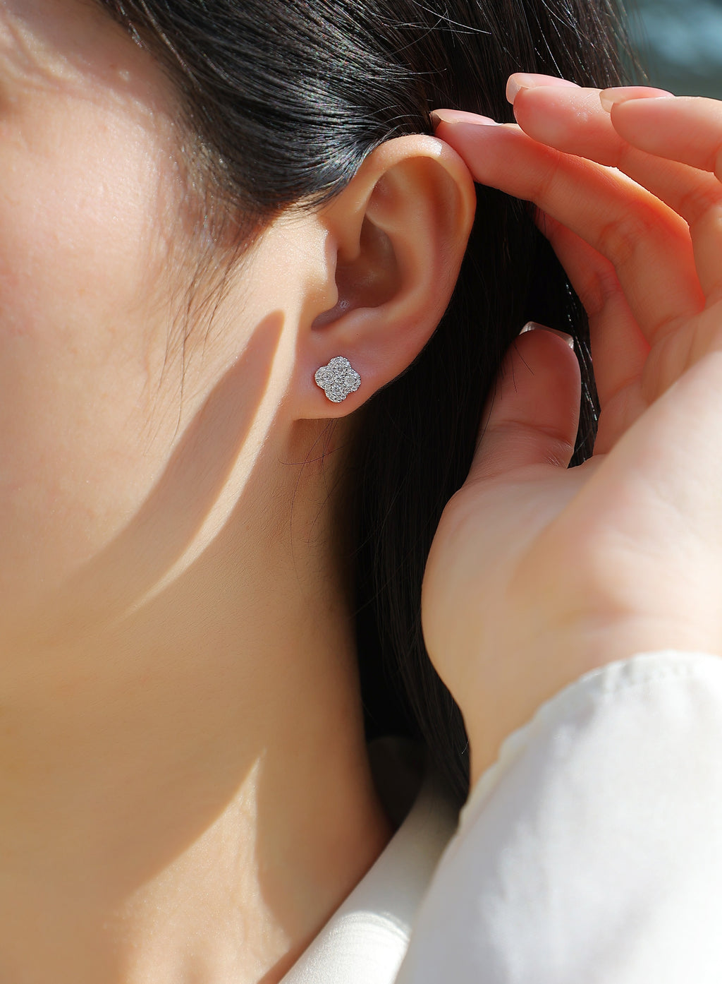 Earrings Set With Moissanite S925 Sterling Silver And Platinum-plated Stud Earrings