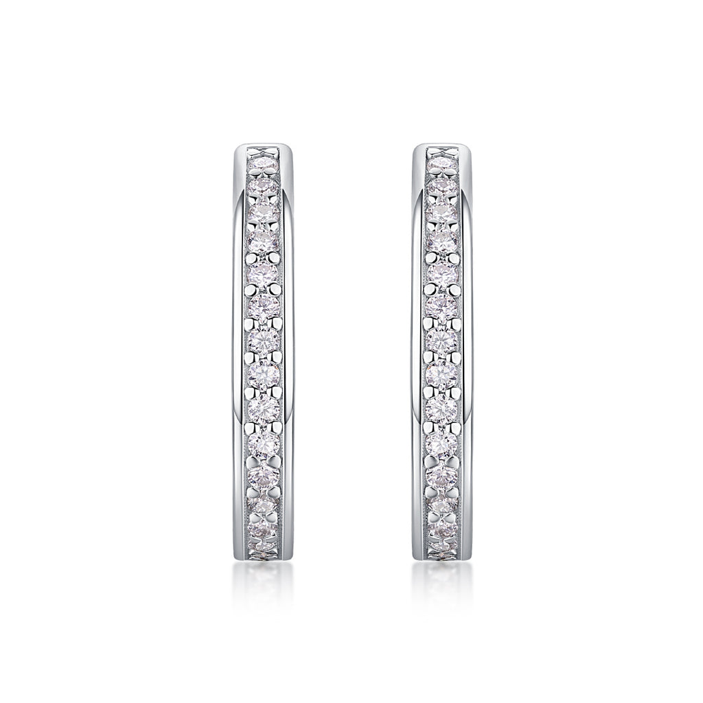 Highlight - S925 Moissanite Sterling Silver Earrings With Platinum