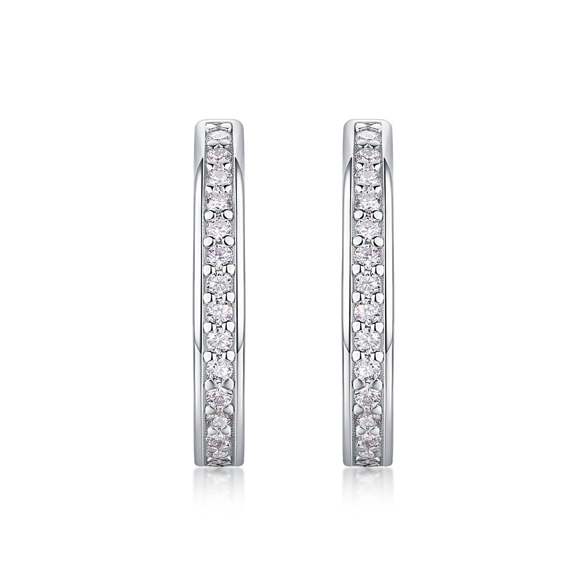 Highlight - S925 Moissanite Sterling Silver Earrings With Platinum