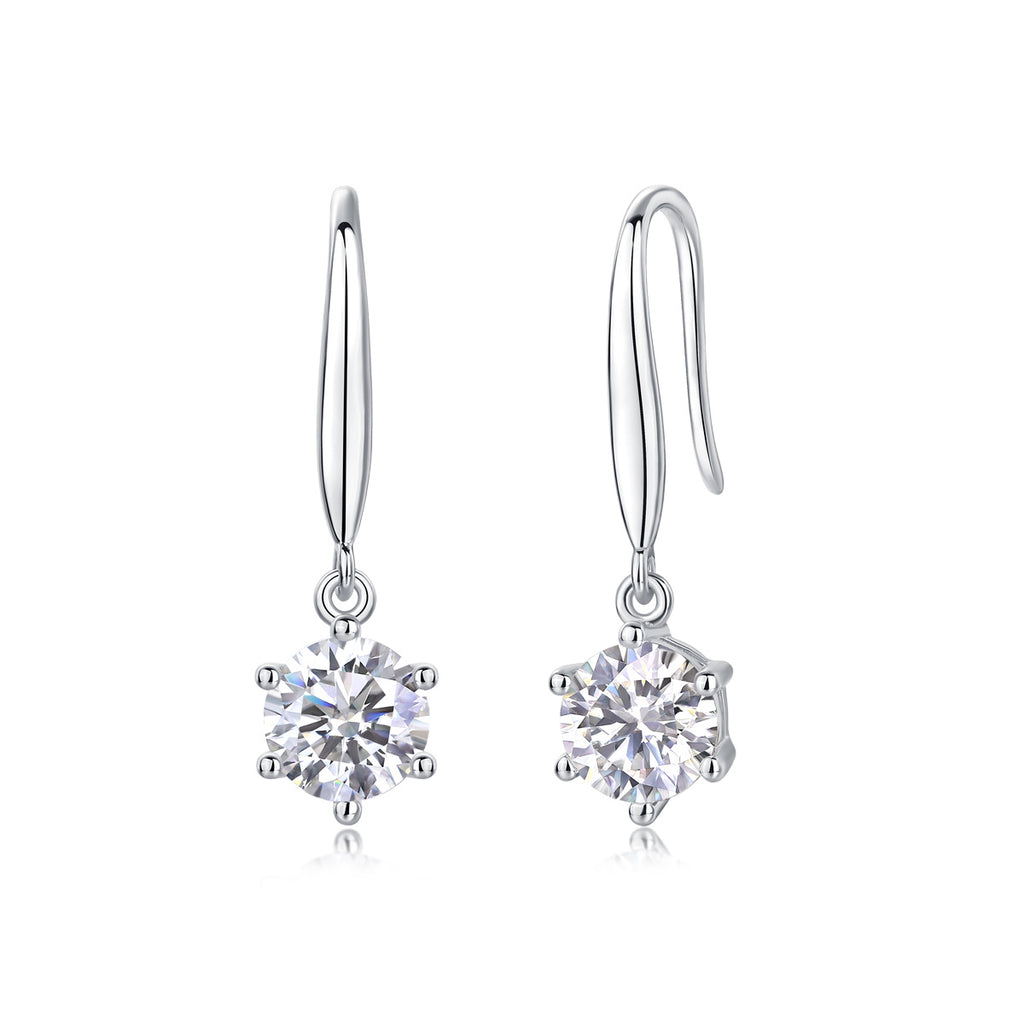 Jumping Wind Inlaid Moissanite Silver Earrings