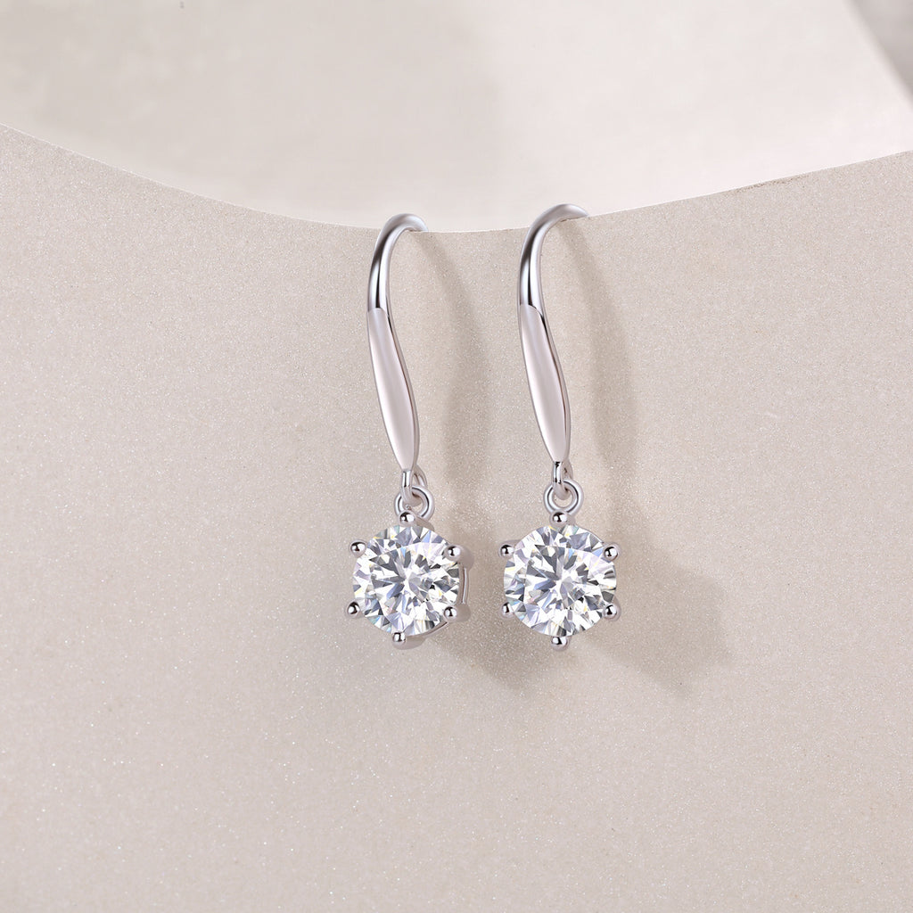 Jumping Wind Inlaid Moissanite Silver Earrings