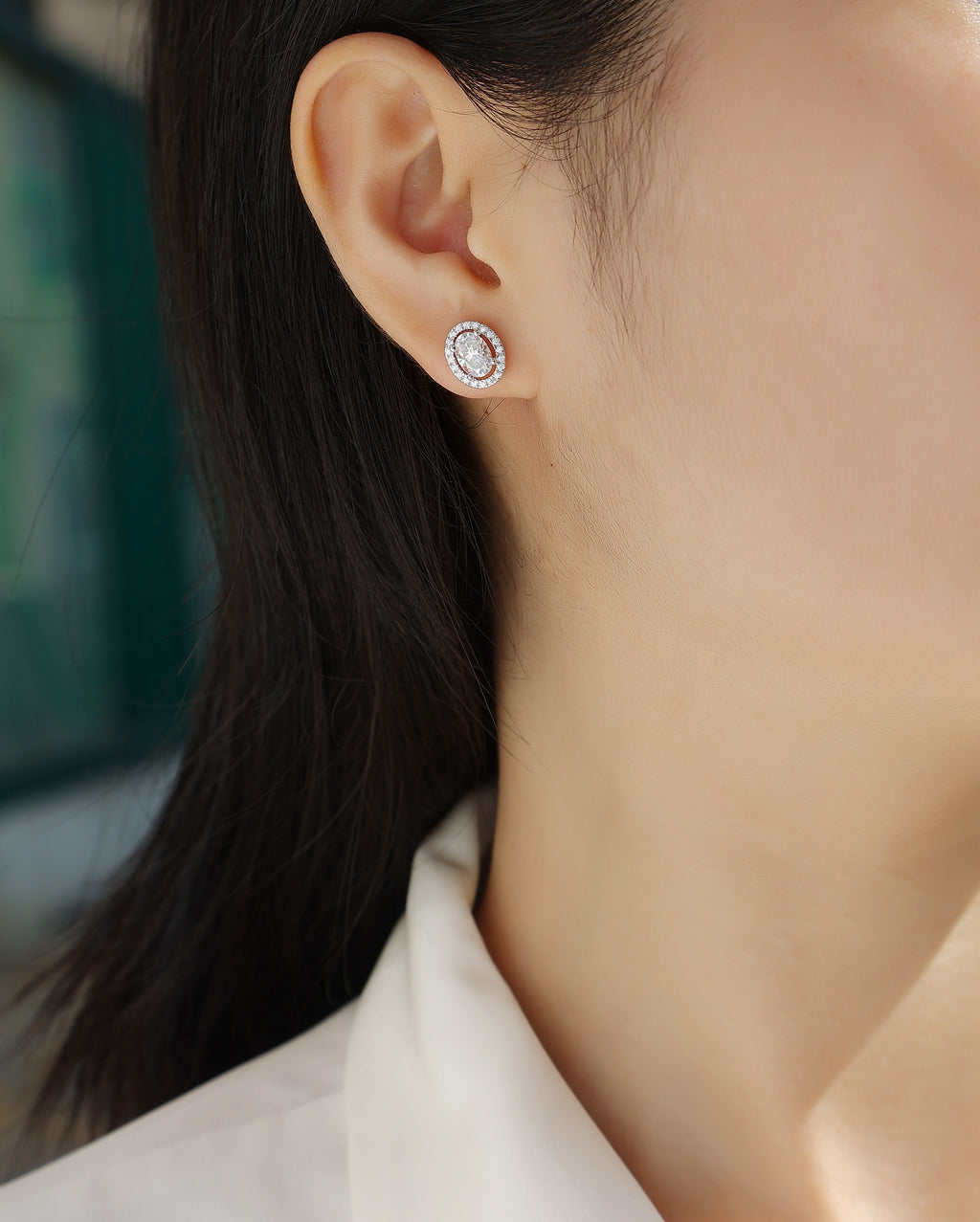 Phantom Night - S925 Sterling Silver And Platinum-plated Stud Earrings