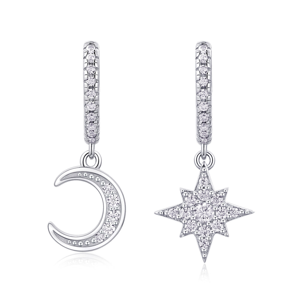 Star And Moon Interdependent - Fashionable Earrings