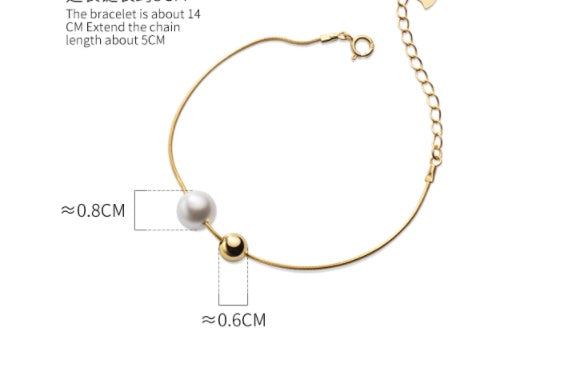 S925 Silver Shell Pearls Synthetic Pearl Simplicity Bracelet For Women
