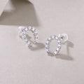 Keep Happiness Diamond Set Moissanite Silver Earrings