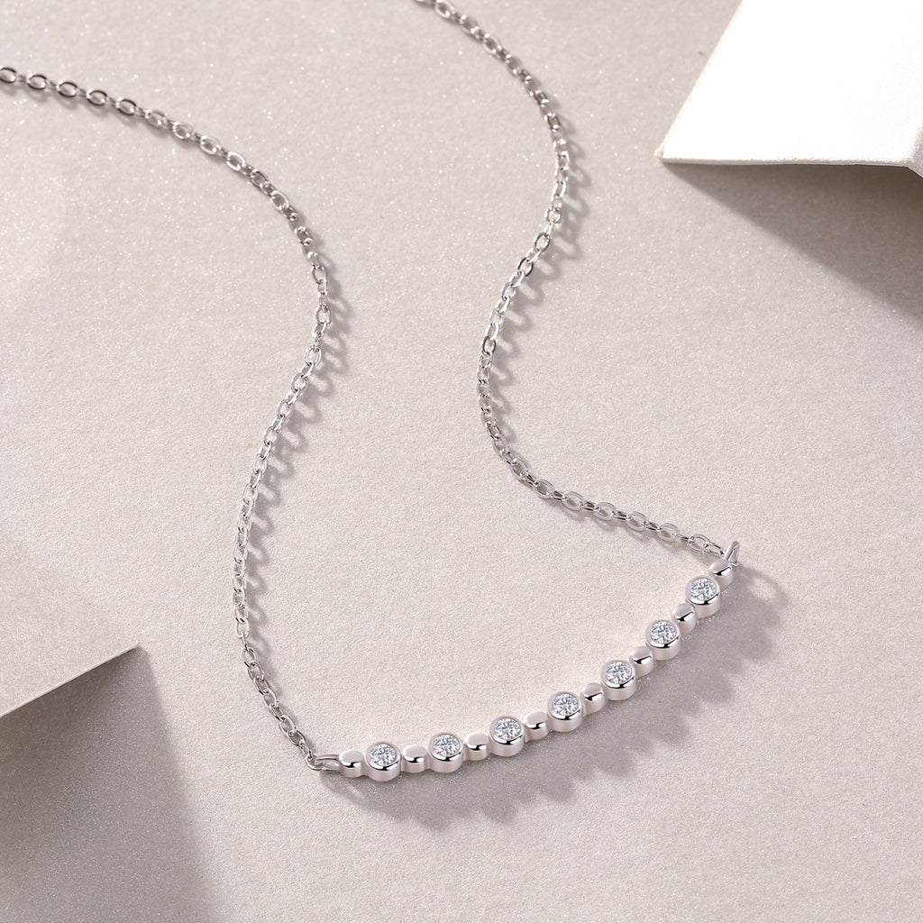 White Moon And Stars - S925 Sterling Silver And Platinum Plating